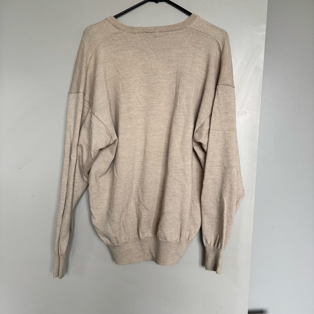 Burberry Golf Merino Wool Sweater in Tan Beige Large - Picture 2 of 3